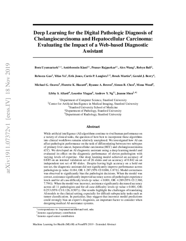 (PDF) Deep Learning for the Digital Pathologic Diagnosis of ...