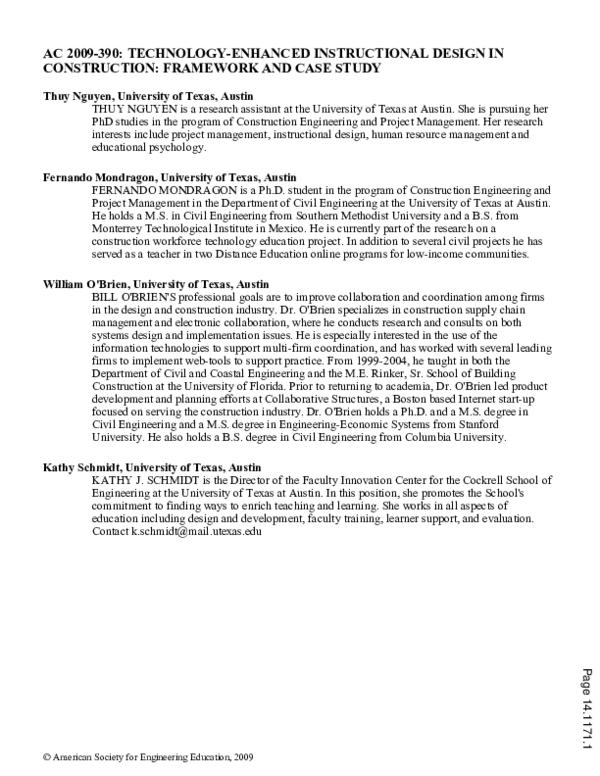 (PDF) Technology Enhanced Instructional Design In Construction ...