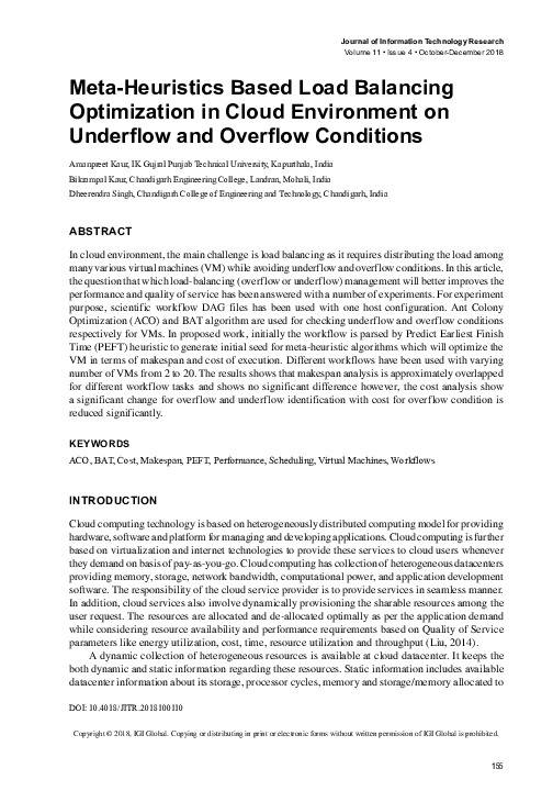 (PDF) Meta-Heuristics Based Load Balancing Optimization in Cloud ...