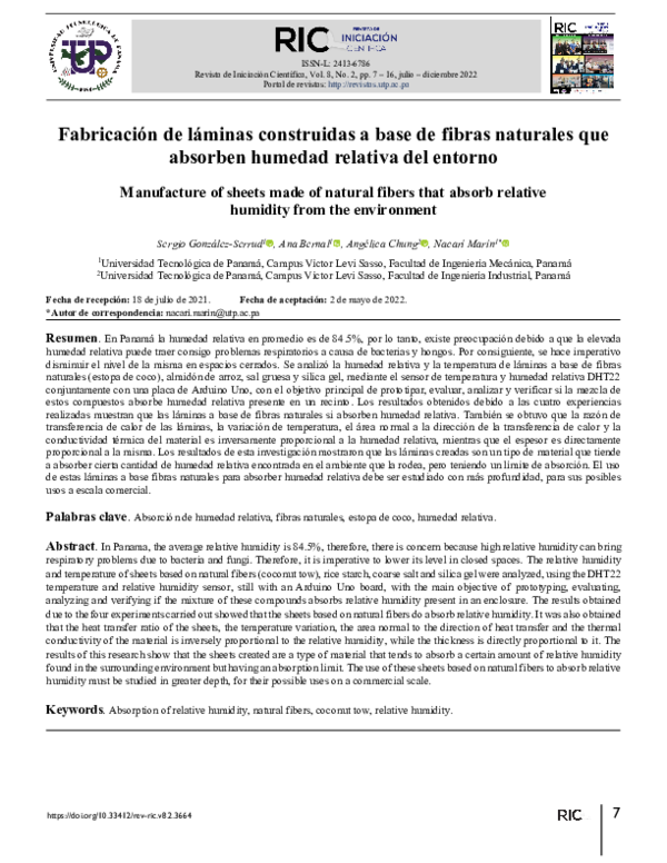 (PDF) Fabricación de láminas construidas a base de fibras naturales que ...