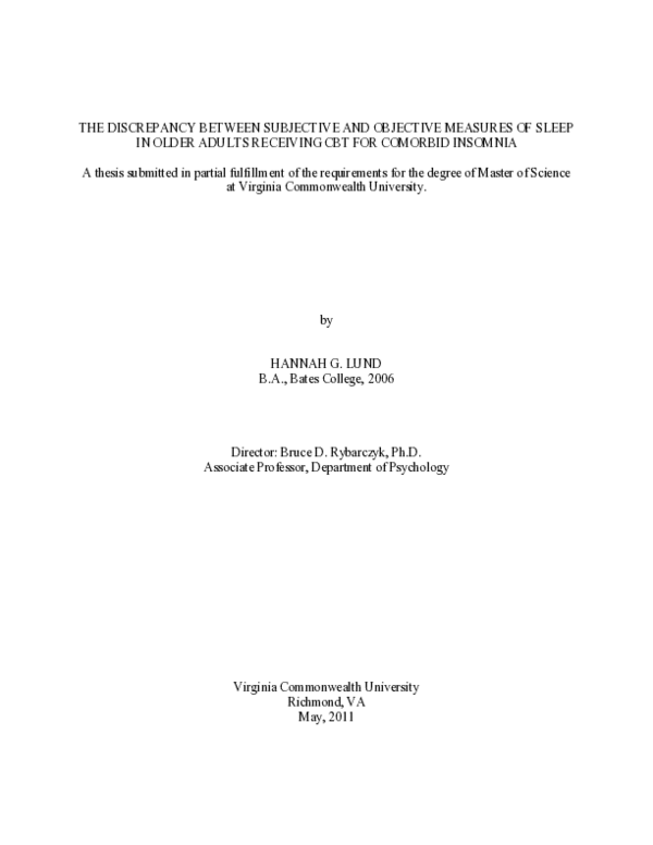 (PDF) The Discrepancy between Subjective and Objective Measures of ...