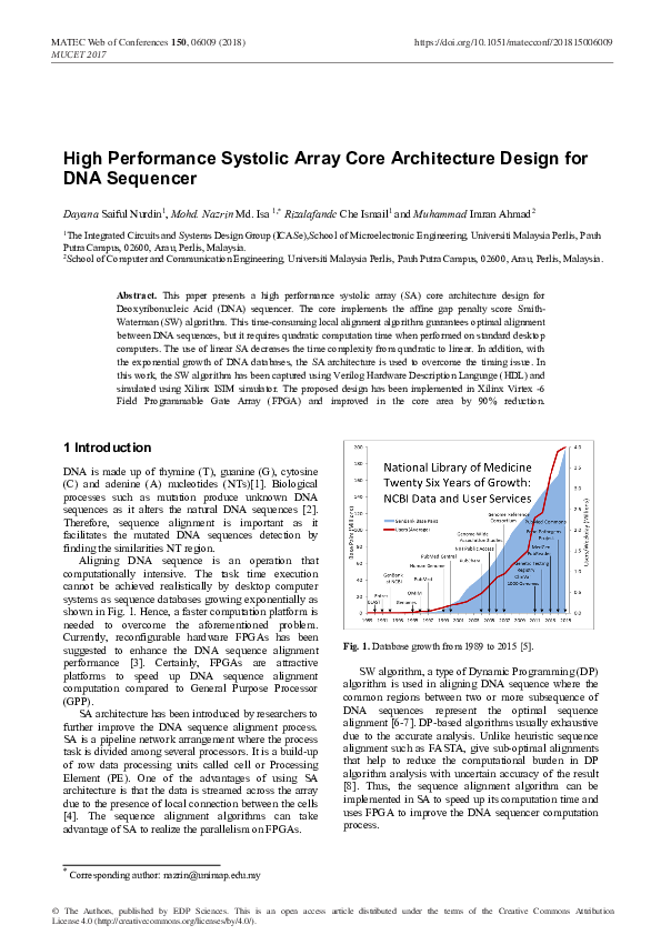 (PDF) High Performance Systolic Array Core Architecture Design for DNA ...