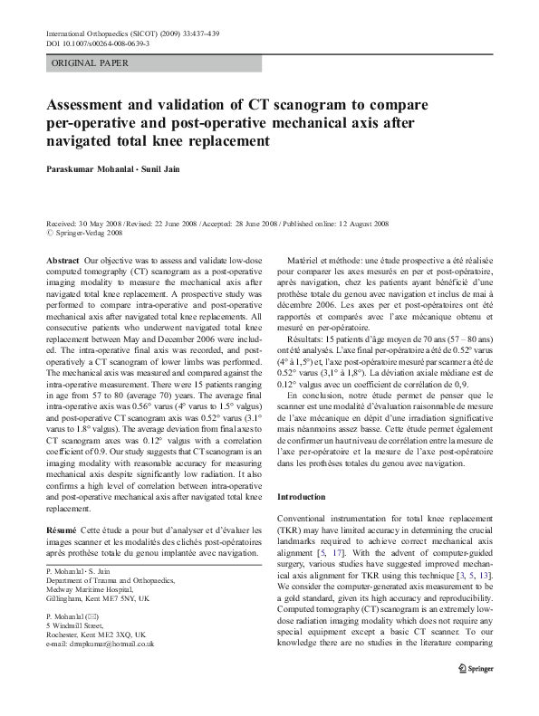 (PDF) Assessment and validation of CT scanogram to compare per ...