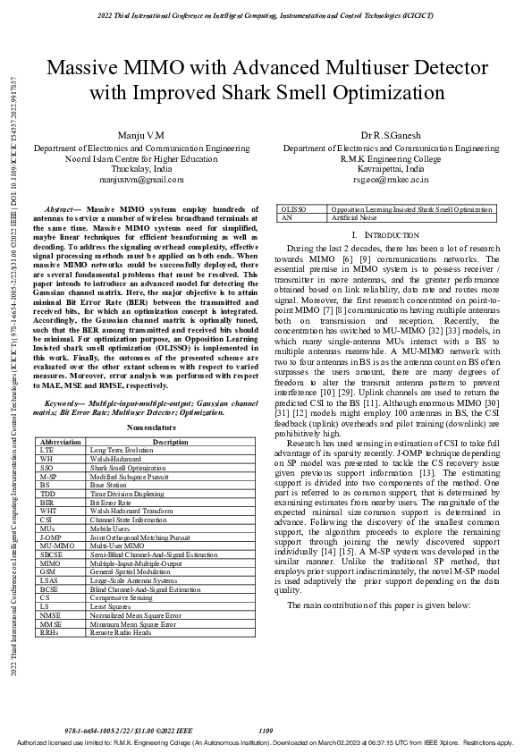 (PDF) Massive MIMO with Advanced Multiuser Detector with Improved Shark ...