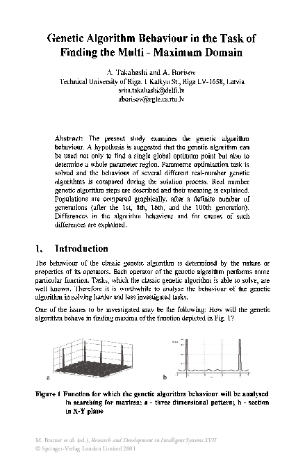 (PDF) Genetic Algorithm Behaviour in the Task of Finding the Multi ...