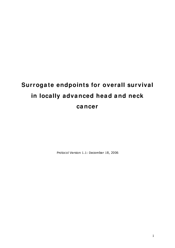 (PDF) Surrogate endpoints for overall survival in locally advanced head ...