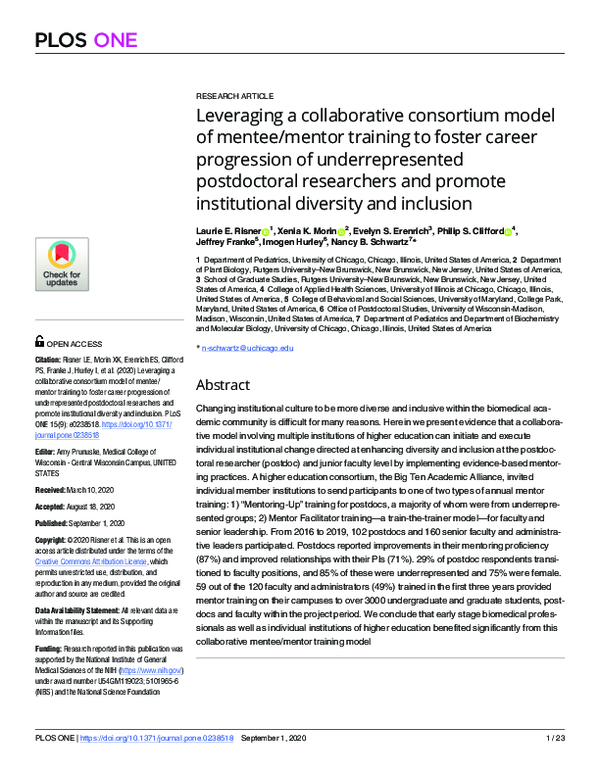 (PDF) Leveraging a collaborative consortium model of mentee/mentor ...