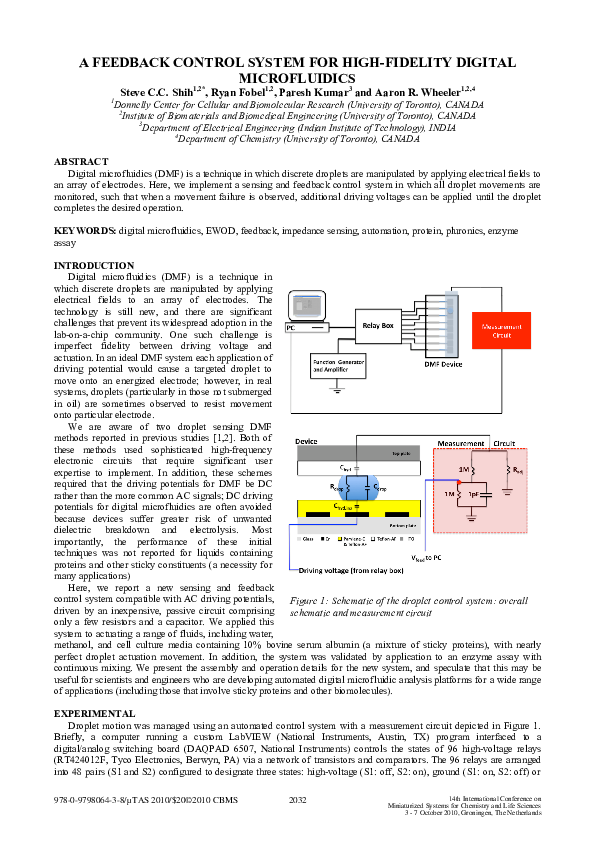 (PDF) A feedback control system for high-fidelity digital microfluidics