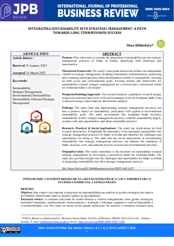 (PDF) Integrating Sustainability into Strategic Management: a Path ...
