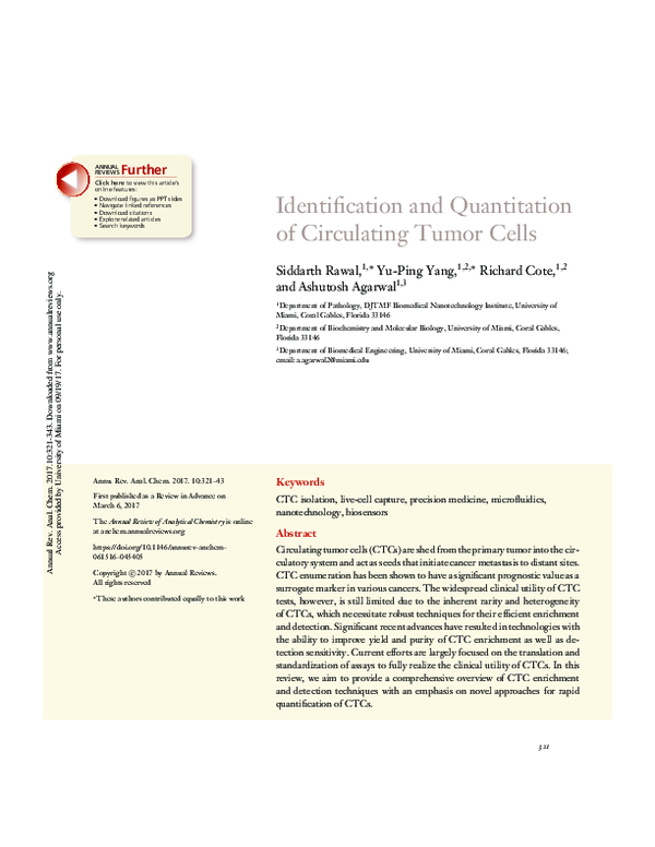 (PDF) Identification and Quantitation of Circulating Tumor Cells