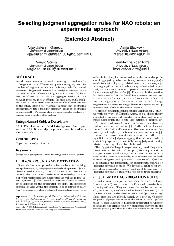 (PDF) Selecting judgment aggregation rules for NAO robots: an ...