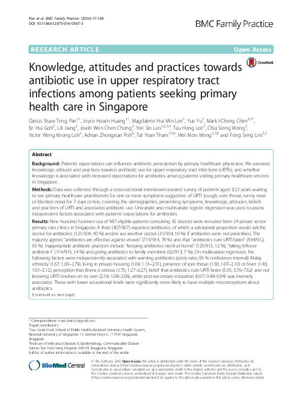 (PDF) Knowledge, attitudes and practices towards antibiotic use in ...