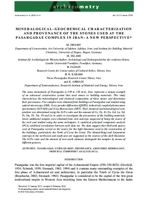 (PDF) Mineralogical–Geochemical Characterization and Provenance of the ...