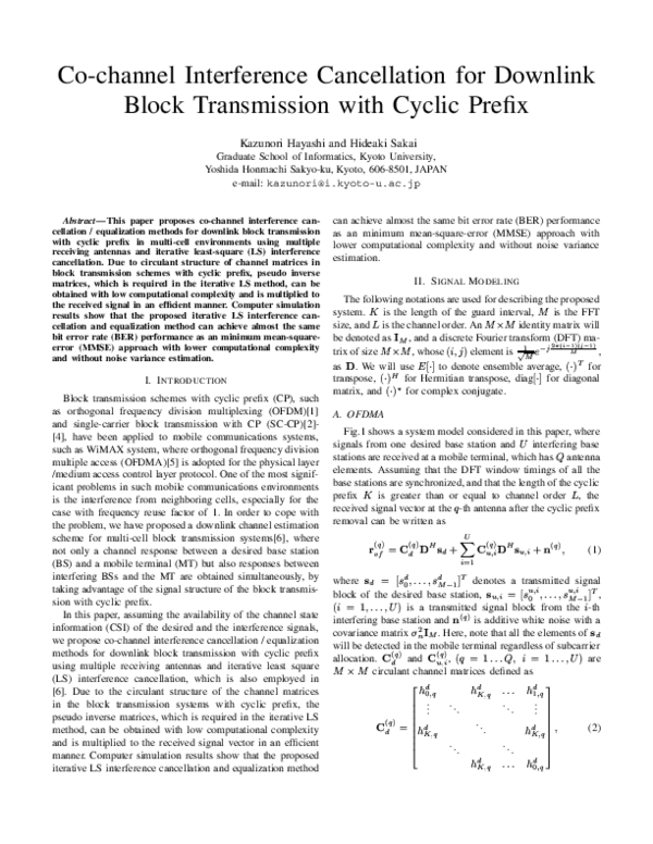 (PDF) Co-Channel Interference Cancellation for Downlink Block ...