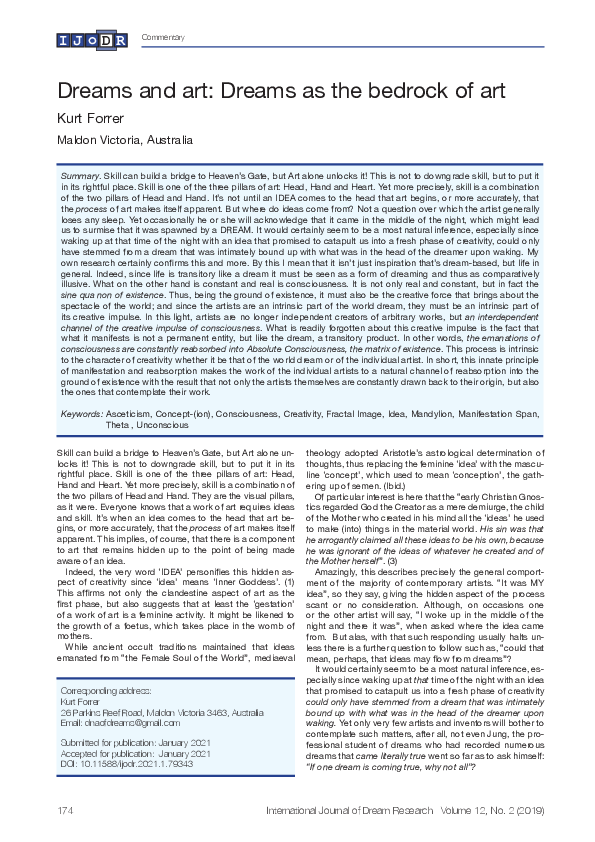 (PDF) Dreams and art: Dreams as the bedrock of art