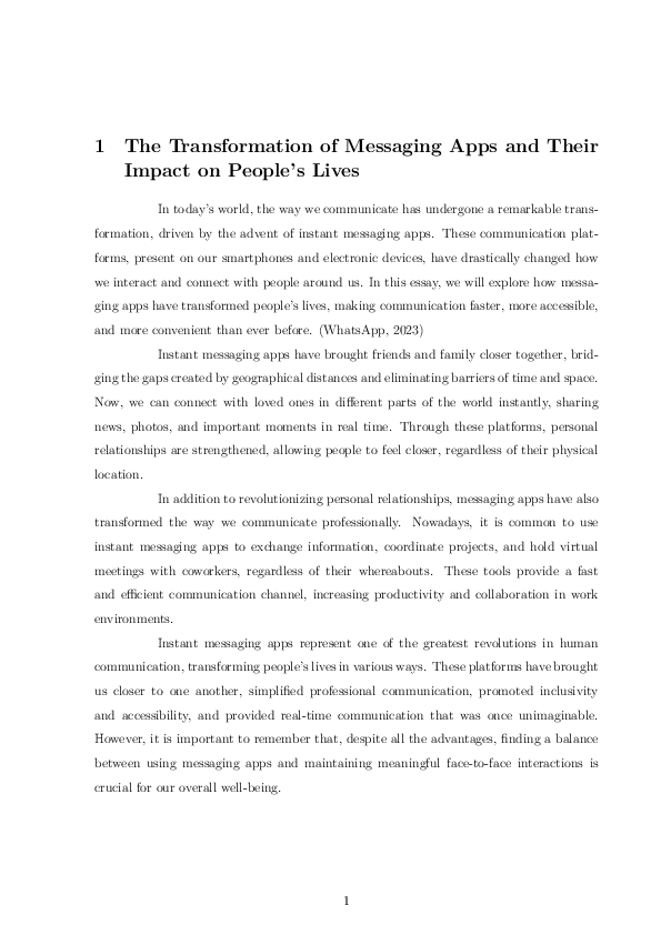 (PDF) The Transformation of Messaging Apps and Their Impact on People's ...