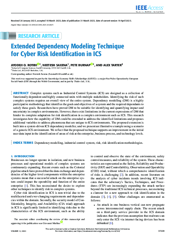 (PDF) Extended Dependency Modeling Technique for Cyber Risk ...