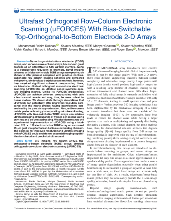 (PDF) Ultrafast Orthogonal Row–Column Electronic Scanning (uFORCES ...