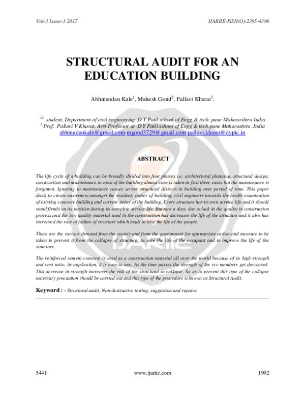 (PDF) Structural Audit for an Education Building