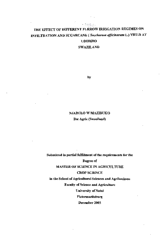 (PDF) The Effect of Different Furrow Irrigation Regimes on Infiltration ...