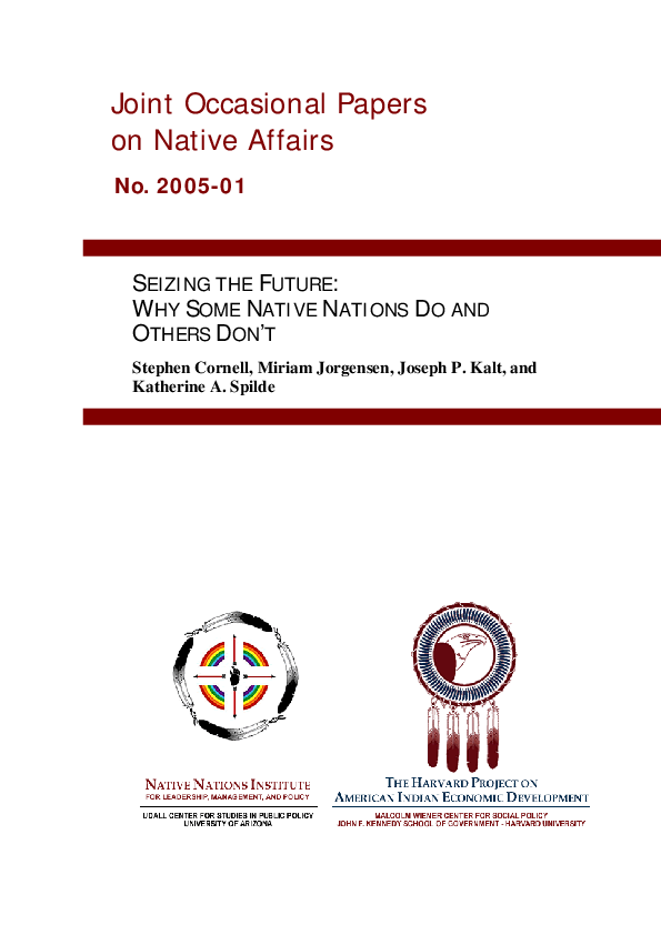 (PDF) Seizing the future: Why some native nations do and others don't