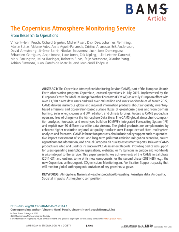 (PDF) The Copernicus Atmosphere Monitoring Service: From Research to ...