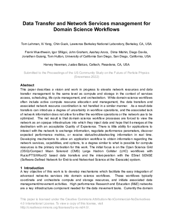 (PDF) Data Transfer and Network Services management for Domain Science ...