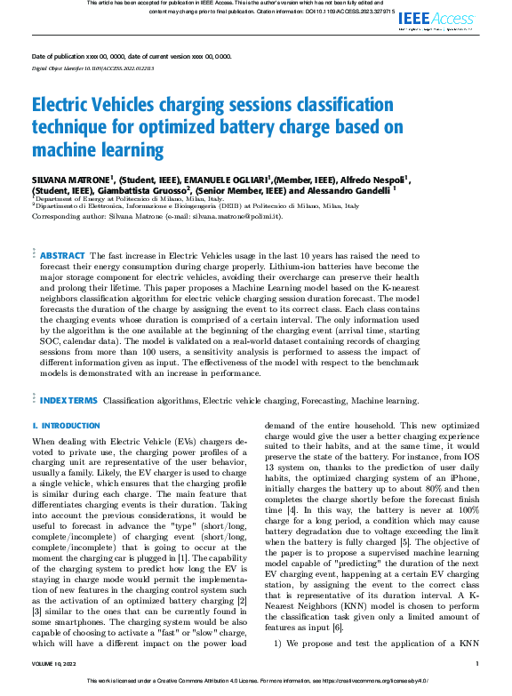 (PDF) Electric Vehicles charging sessions classification technique for ...