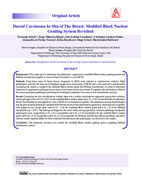 (PDF) 177 Ductal Carcinoma in Situ of the Breast – Modified Black ...