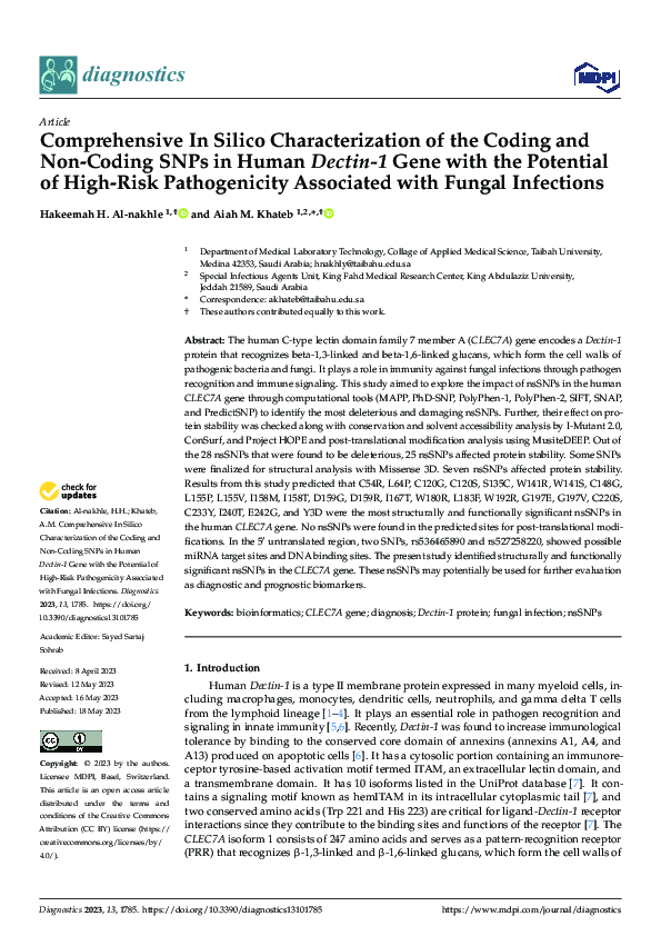 (PDF) Comprehensive In Silico Characterization of the Coding and Non ...