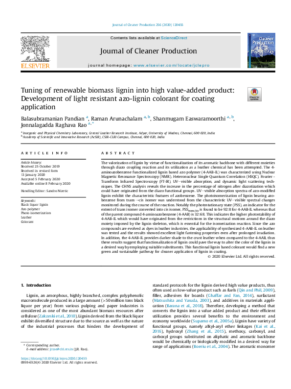(PDF) Tuning of renewable biomass lignin into high value-added product ...