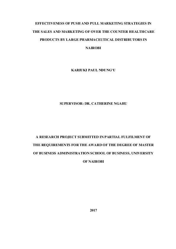 (PDF) Effectiveness of Push and Pull Marketing Strategies in the Sales ...