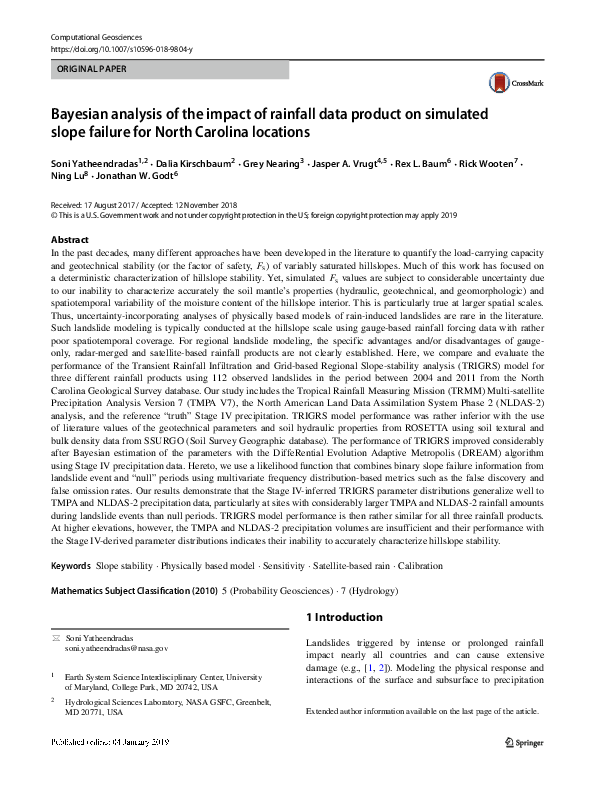 (PDF) Bayesian analysis of the impact of rainfall data product on ...