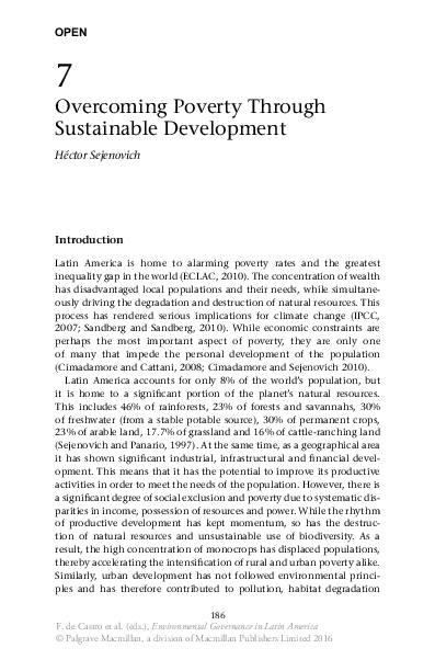Pdf Overcoming Poverty Through Sustainable Development