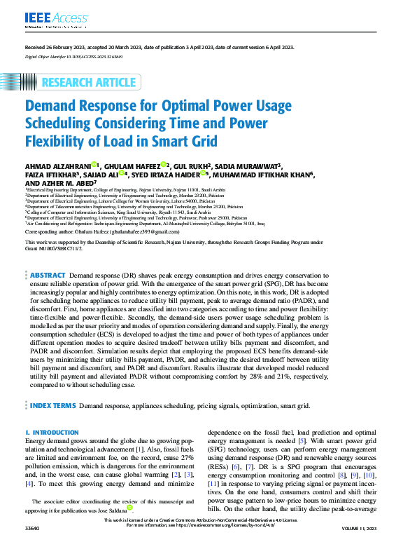 (PDF) Demand Response for Optimal Power Usage Scheduling Considering ...