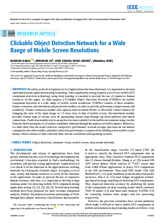 (PDF) Clickable Object Detection Network for a Wide Range of Mobile ...