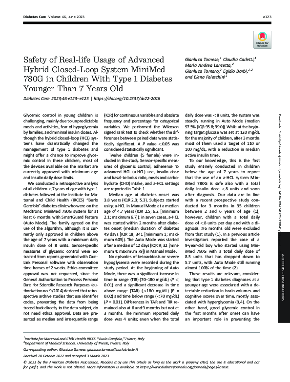(PDF) Safety of Real-life Usage of Advanced Hybrid Closed-Loop System ...