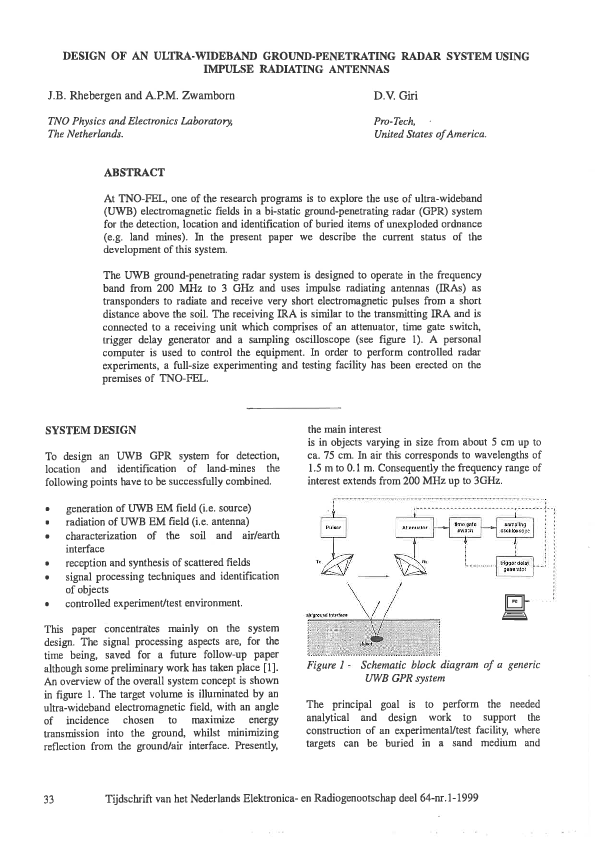 (PDF) Design of an ultra-wideband ground-penetrating radar system using ...