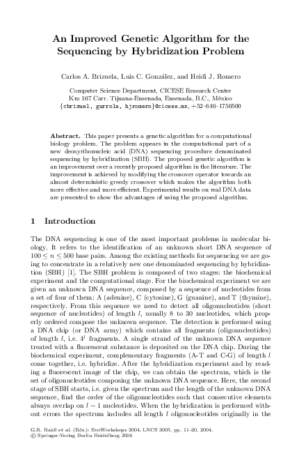 (PDF) An Improved Genetic Algorithm for the Sequencing by Hybridization ...