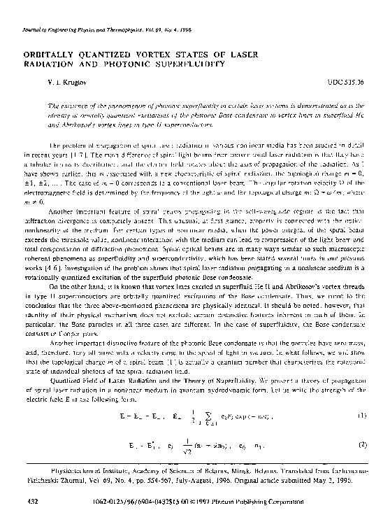 (PDF) Orbitally quantized vortex states of laser radiation and photonic ...