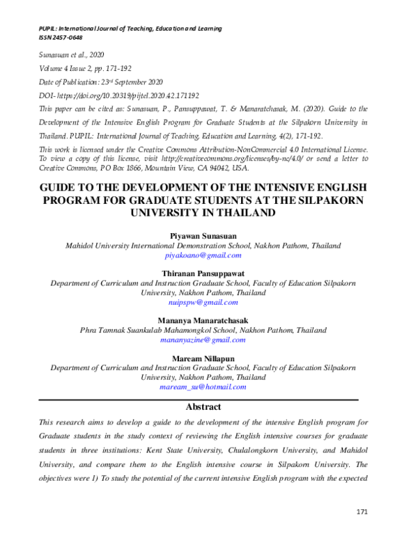(PDF) Guide to the Development of the Intensive English Program for ...
