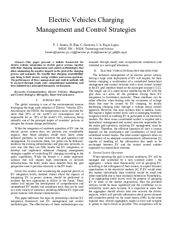 (PDF) Electric Vehicles Charging Management and Control Strategies