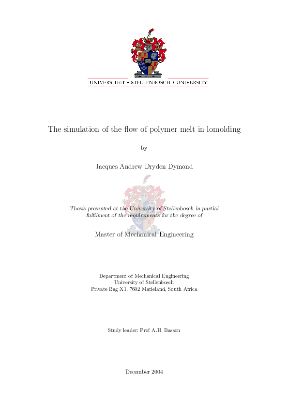 (PDF) The simulation of the flow of polymer melt in lomolding