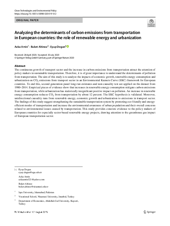 (PDF) Analyzing the determinants of carbon emissions from ...