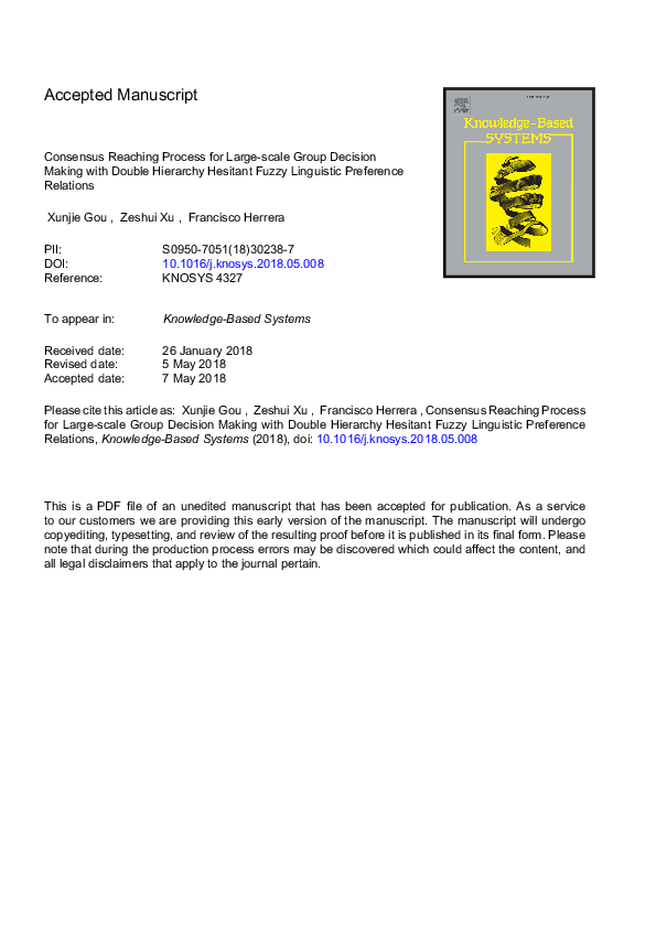 (PDF) Consensus reaching process for large-scale group decision making ...