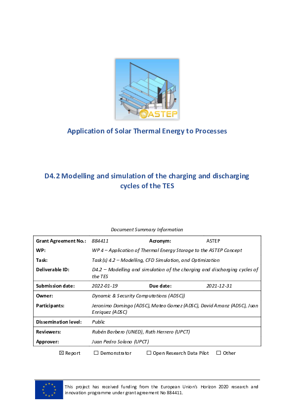 (PDF) D4.2 Modelling and simulation of the charging and discharging ...