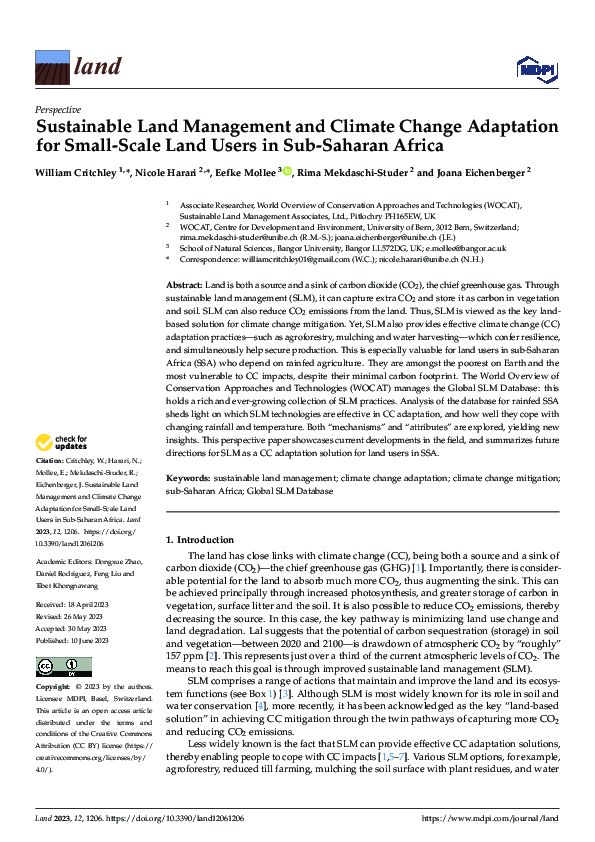 (PDF) Sustainable Land Management and Climate Change Adaptation for ...
