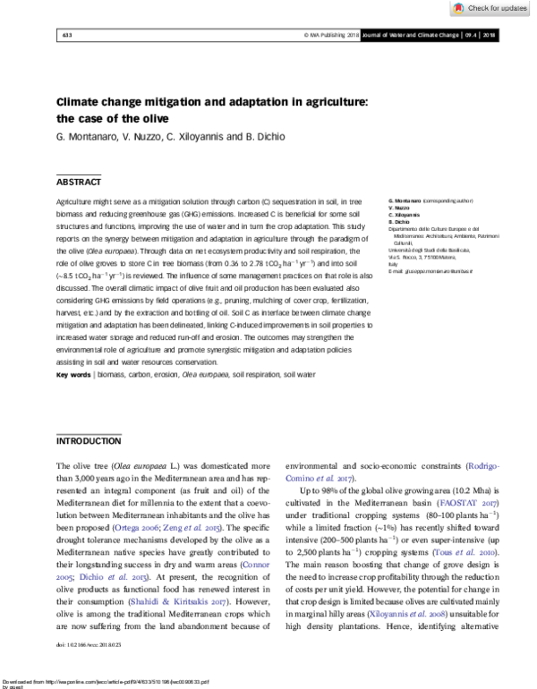 (PDF) Climate change mitigation and adaptation in agriculture: the case ...