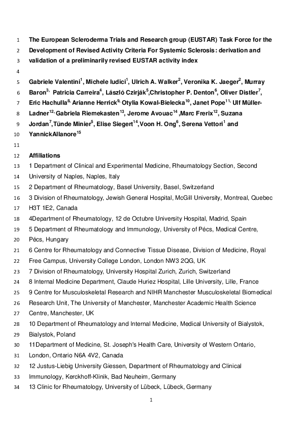 (PDF) The European Scleroderma Trials and Research group (EUSTAR) task ...