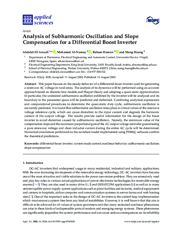 (PDF) Analysis of Subharmonic Oscillation and Slope Compensation for a ...